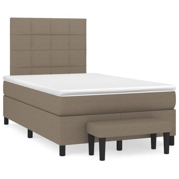 Boxspringbett mit Matratze Taupe 120x200 cm Stoff