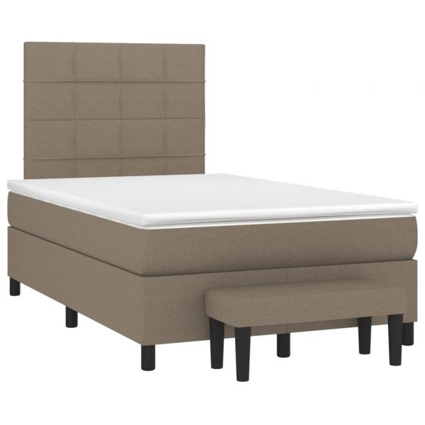 Boxspringbett mit Matratze Taupe 120x200 cm Stoff