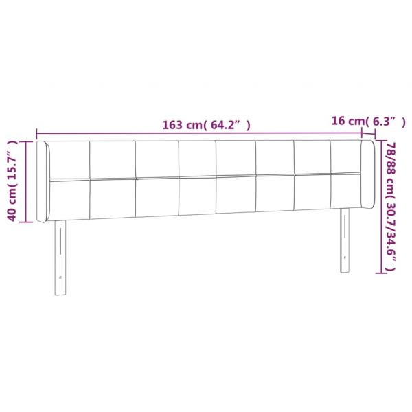 Kopfteil mit Ohren Dunkelblau 163x16x78/88 cm Samt