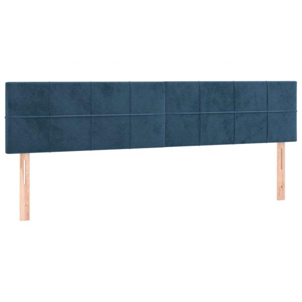 Kopfteile 2 Stk. Dunkelblau 80x5x78/88 cm Samt