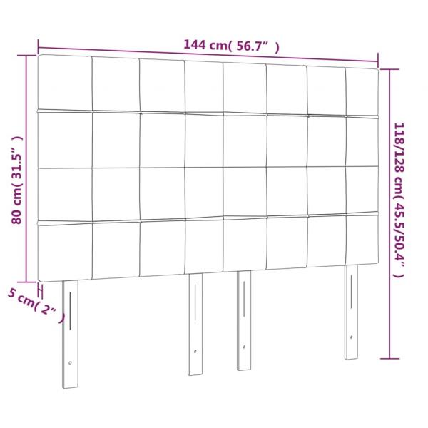 Kopfteile 4 Stk. Rosa 72x5x78/88 cm Samt