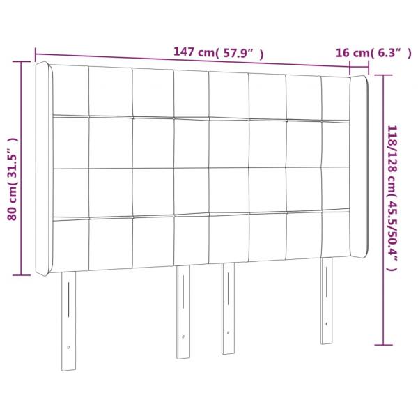 Kopfteil mit Ohren Dunkelgrau 147x16x118/128 cm Samt