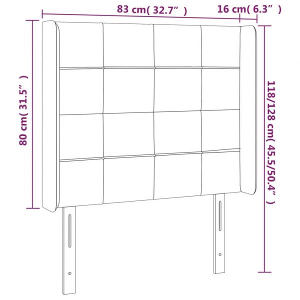 LED Kopfteil Rosa 83x16x118/128 cm Samt