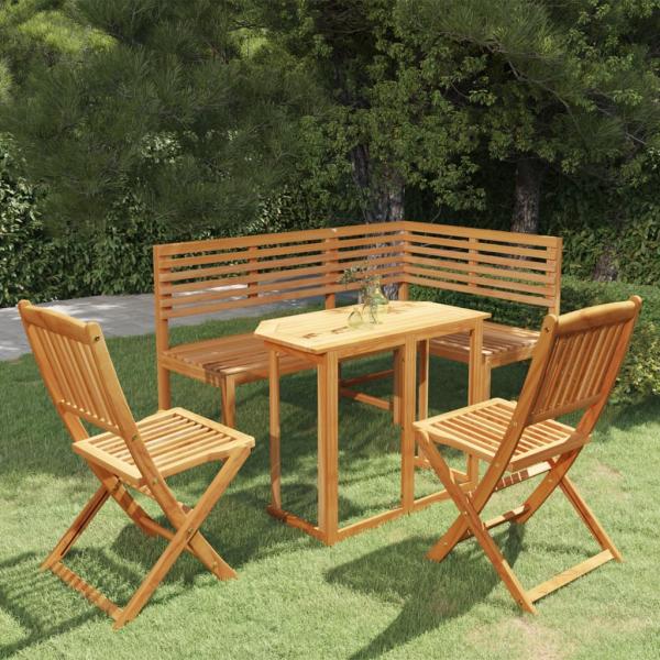 ARDEBO.de - 4-tlg. Bistro-Set Massivholz Akazie