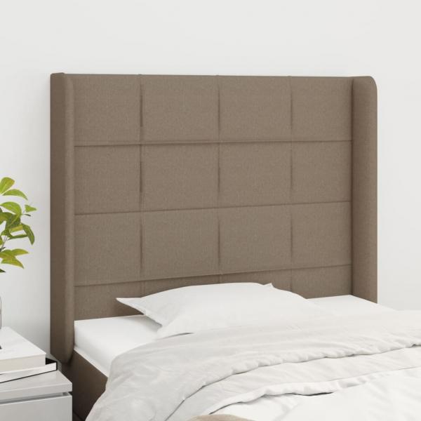 ARDEBO.de - Kopfteil mit Ohren Taupe 103x16x118/128 cm Stoff