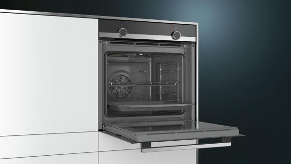 Siemens HB510ABR1 iQ100 EEK: A Einbaubackofen, 60 cm breit, 71l, Schnellaufheizung, 3D-Heißluft, Edelstahl