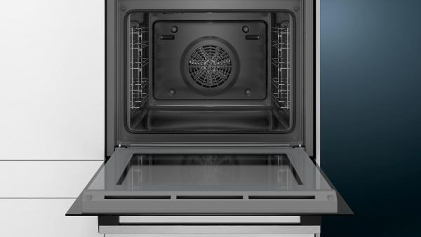 Siemens HB510ABR1 iQ100 EEK: A Einbaubackofen, 60 cm breit, 71l, Schnellaufheizung, 3D-Heißluft, Edelstahl