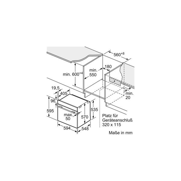 Siemens HB510ABR1 iQ100 EEK: A Einbaubackofen, 60 cm breit, 71l, Schnellaufheizung, 3D-Heißluft, Edelstahl