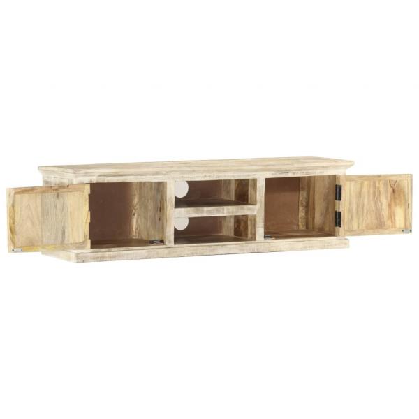 TV-Schrank Weiß 130×30×36 cm Massivholz Mango