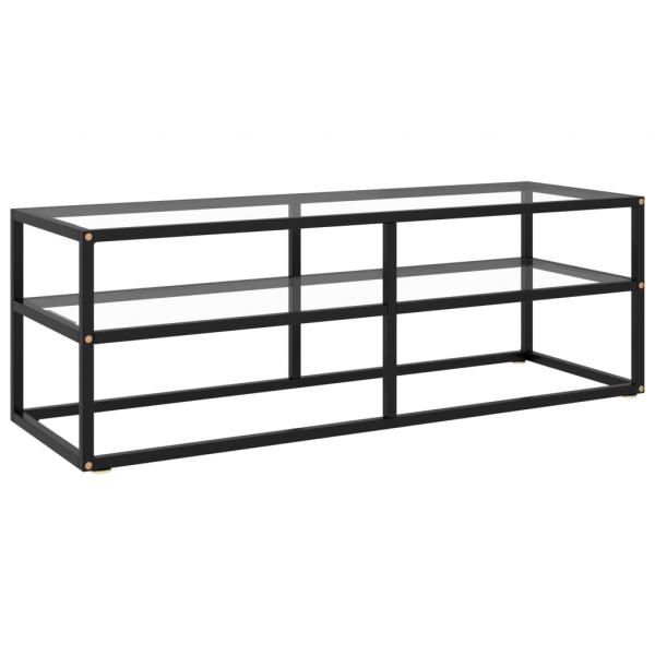 ARDEBO.de - TV-Schrank Schwarz mit Hartglas 120x40x40 cm