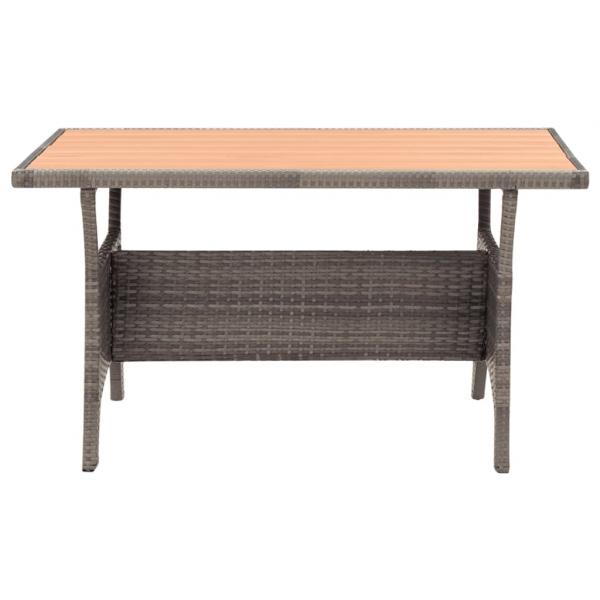 Gartentisch Grau 120x70x66 cm Poly Rattan