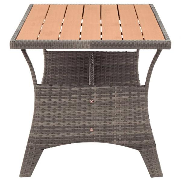 Gartentisch Grau 120x70x66 cm Poly Rattan