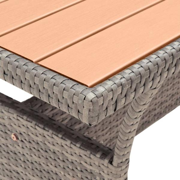 Gartentisch Grau 120x70x66 cm Poly Rattan