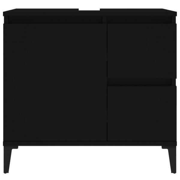 Badschrank Schwarz 65x33x60 cm Holzwerkstoff