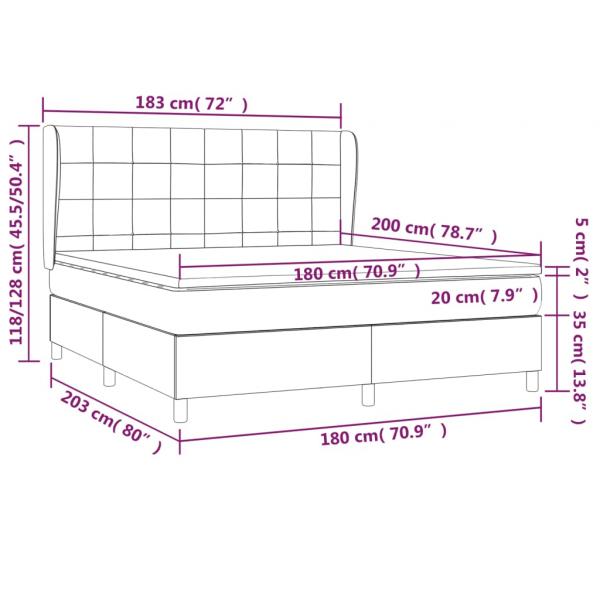 Boxspringbett mit Matratze Taupe 180x200 cm Stoff