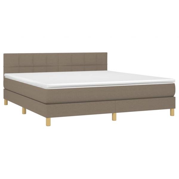 Boxspringbett mit Matratze & LED Taupe 180x200 cm Stoff