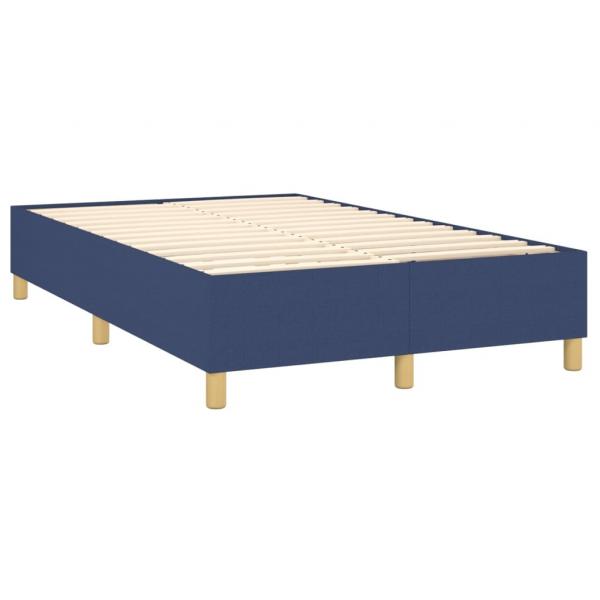 Boxspringbett mit Matratze & LED Blau 120x200 cm Stoff