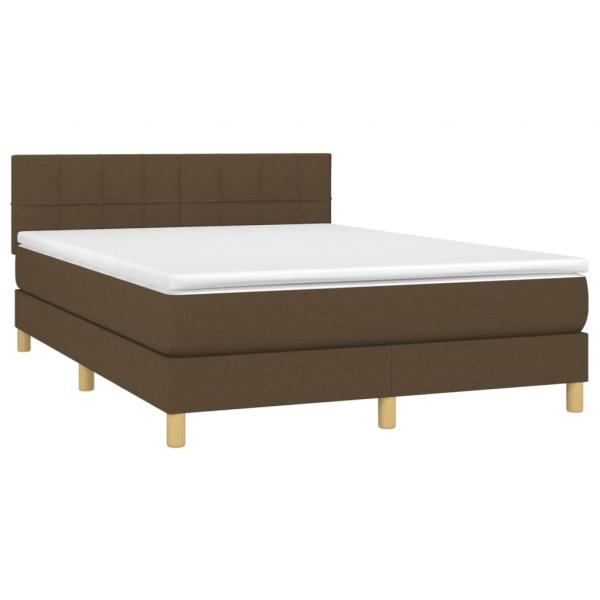 Boxspringbett mit Matratze Dunkelbraun 140x190 cm Stoff