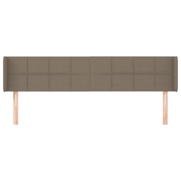 Kopfteil mit Ohren Taupe 183x16x78/88 cm Stoff