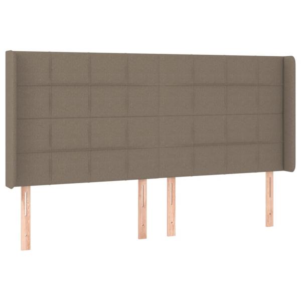 LED Kopfteil Taupe 163x16x118/128 cm Stoff