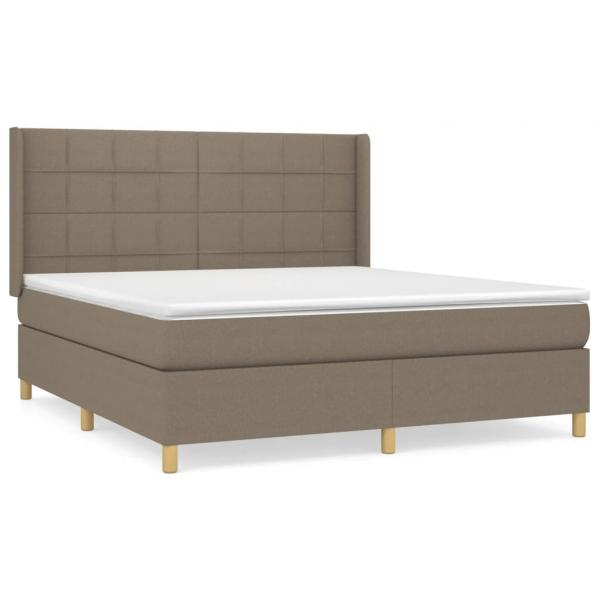 Boxspringbett mit Matratze Taupe 180x200 cm Stoff