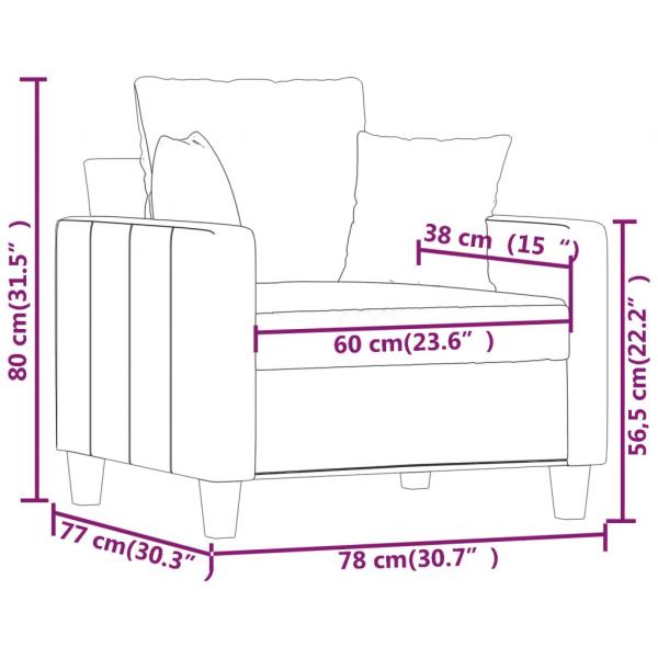 Sessel Dunkelgrau 60 cm Stoff