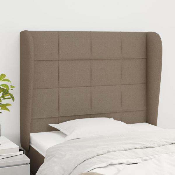 ARDEBO.de - Kopfteil mit Ohren Taupe 83x23x118/128 cm Stoff