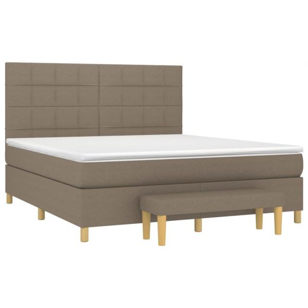 Boxspringbett mit Matratze Taupe 180x200 cm Stoff