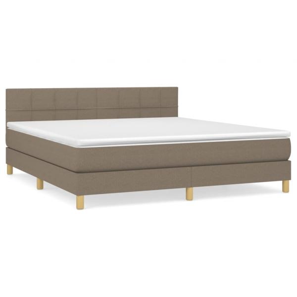 Boxspringbett mit Matratze Taupe 180x200 cm Stoff