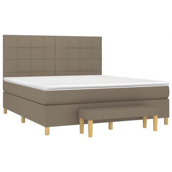 Boxspringbett mit Matratze Taupe 160x200 cm Stoff