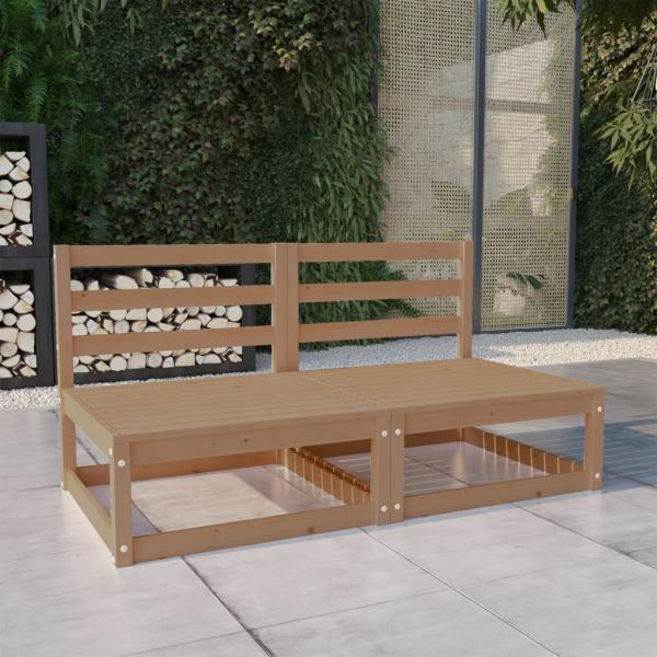 ARDEBO.de - Gartensofa 2-Sitzer Honigbraun Massivholz Kiefer