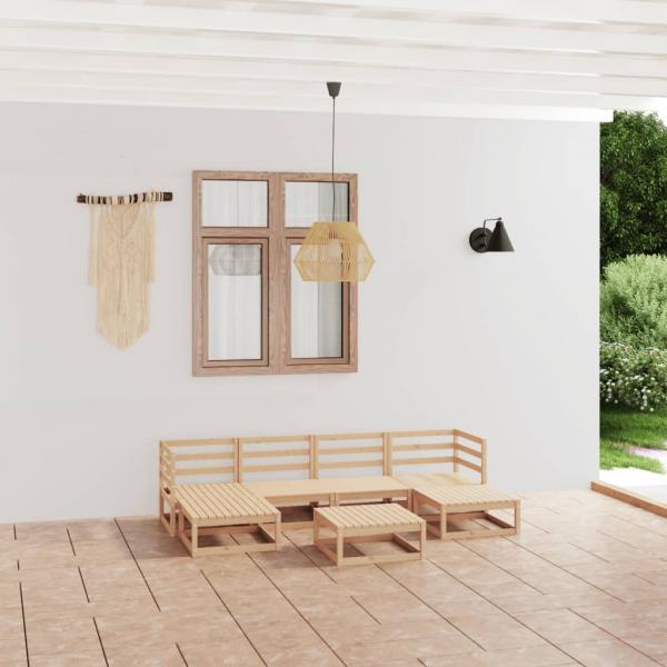 ARDEBO.de - 7-tlg. Garten-Lounge-Set Massivholz Kiefer