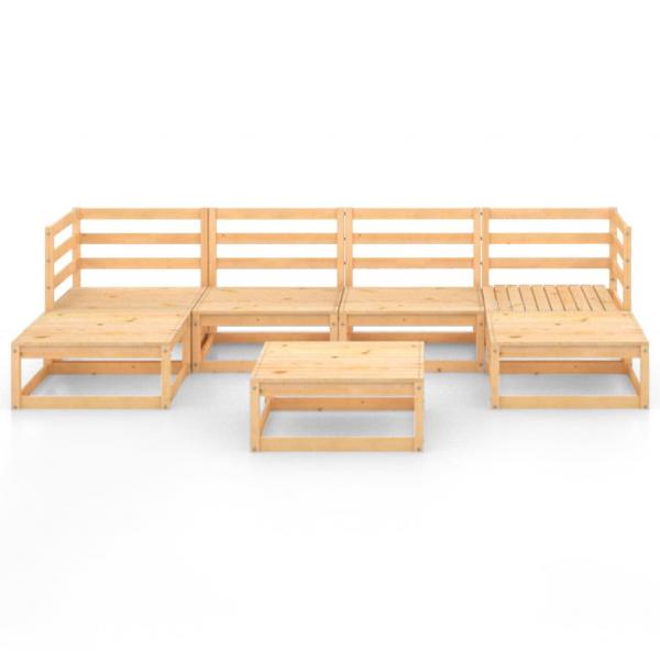 7-tlg. Garten-Lounge-Set Massivholz Kiefer