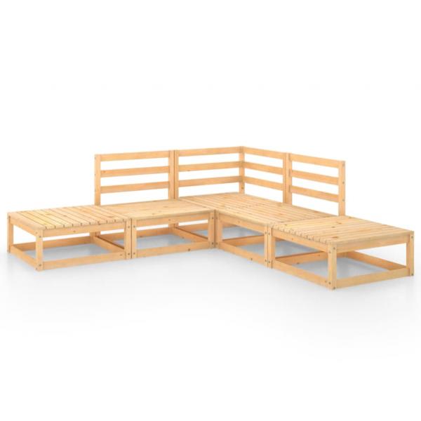 5-tlg. Garten-Lounge-Set Massivholz Kiefer