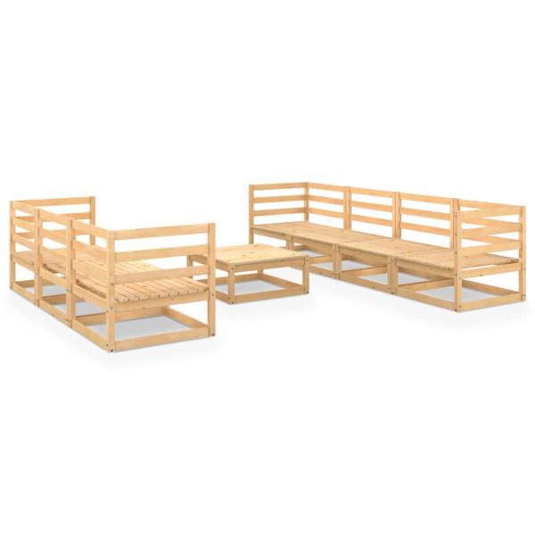 8-tlg. Garten-Lounge-Set Massivholz Kiefer