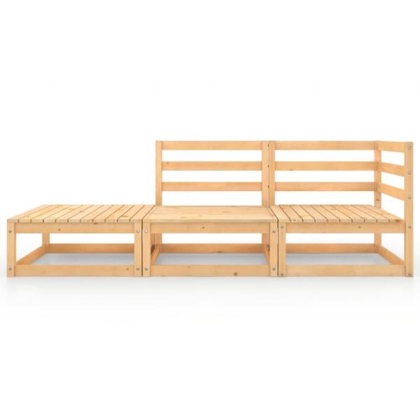 4-tlg. Garten-Lounge-Set Massivholz Kiefer