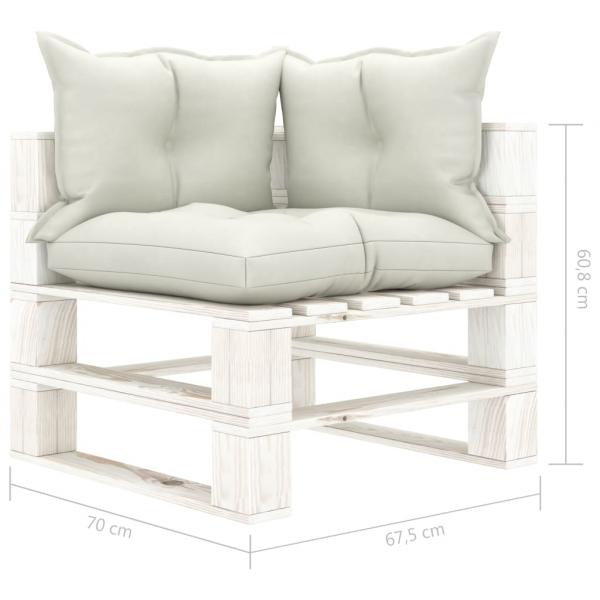 Garten-Palettensofa 2-Sitzer mit Kissen in Beige Holz