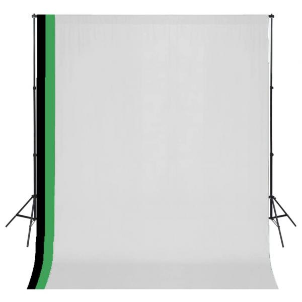 ARDEBO.de - Fotostudio Set 3 Baumwolle-Hintergründe Rahmen verstellbar 3x3m