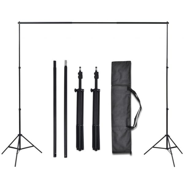 Fotostudio Set 3 Baumwolle-Hintergründe Rahmen verstellbar 3x3m