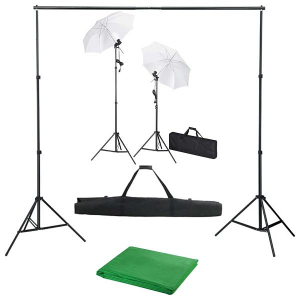 ARDEBO.de - Fotostudio-Set mit Hintergrund, Leuchten und Schirmen