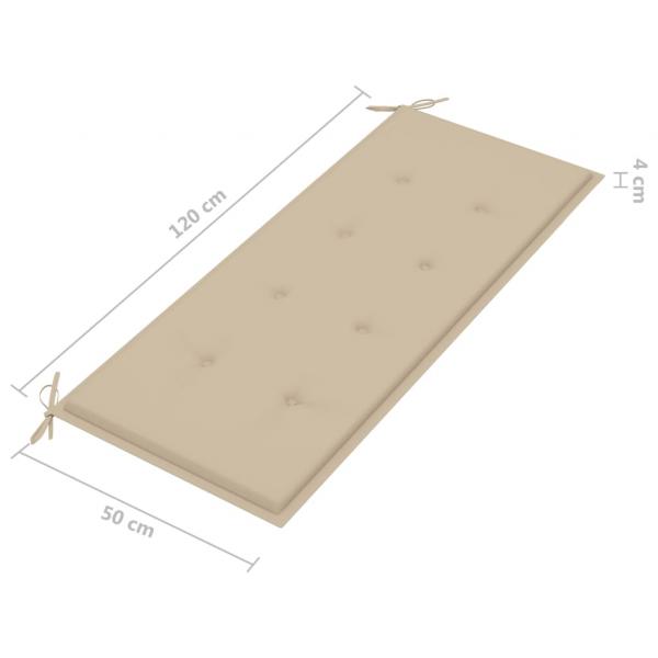 Gartenbank mit Auflage 120 cm Bambus