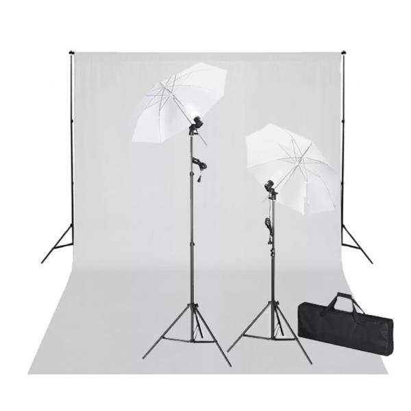 ARDEBO.de - Fotostudio-Set mit Weißem Hintergrund 600×300 cm & Leuchten