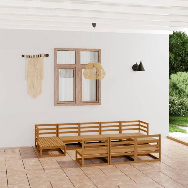 ARDEBO.de - 10-tlg. Garten-Lounge-Set Massivholz Kiefer