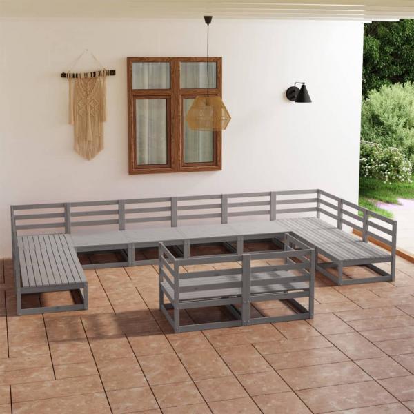 ARDEBO.de - 12-tlg. Garten-Lounge-Set Massivholz Kiefer