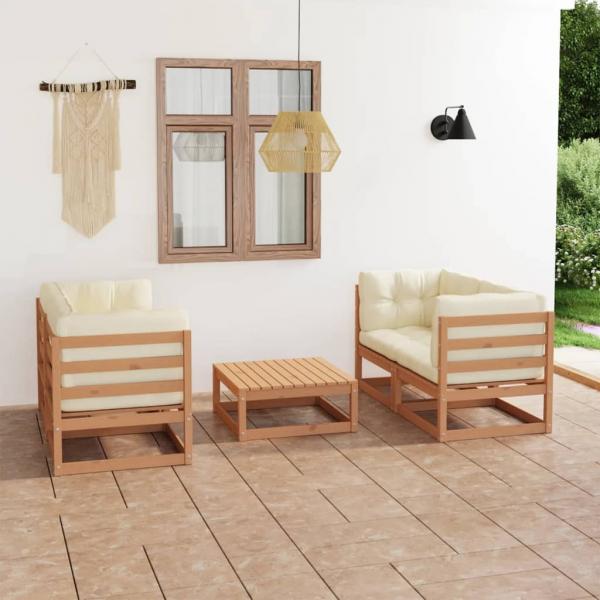 ARDEBO.de - 5-tlg. Garten-Lounge-Set mit Kissen Kiefer Massivholz