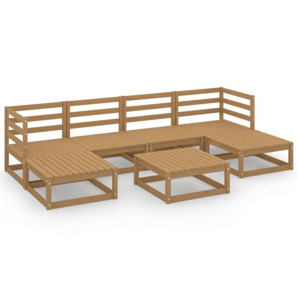 7-tlg. Garten-Lounge-Set Massivholz Kiefer