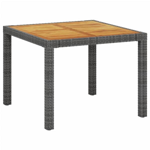 3-tlg. Garten-Essgruppe mit Kissen Poly Rattan Grau