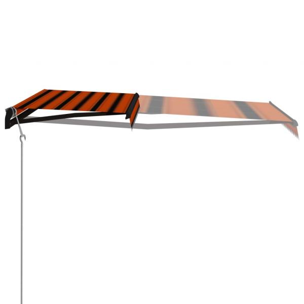 Einziehbare Markise mit Windsensor & LED 400x300cm Orange Braun