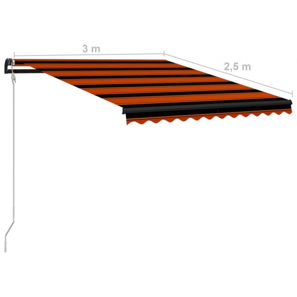 Automatisch Einziehbare Markise 300 x 250 cm Orange und Braun