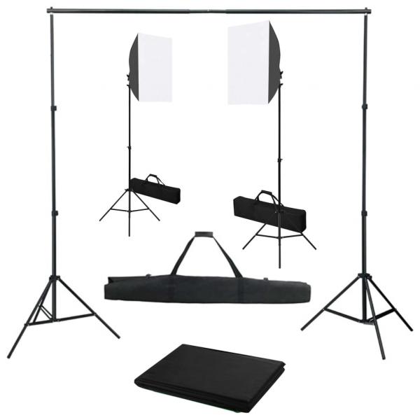 ARDEBO.de - Fotostudio-Set mit Softboxen und Hintergrundsystem